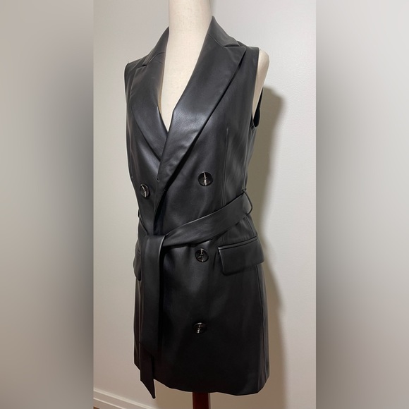 Zara Sleeveless Faux Leather Vest - Picture 3 of 7